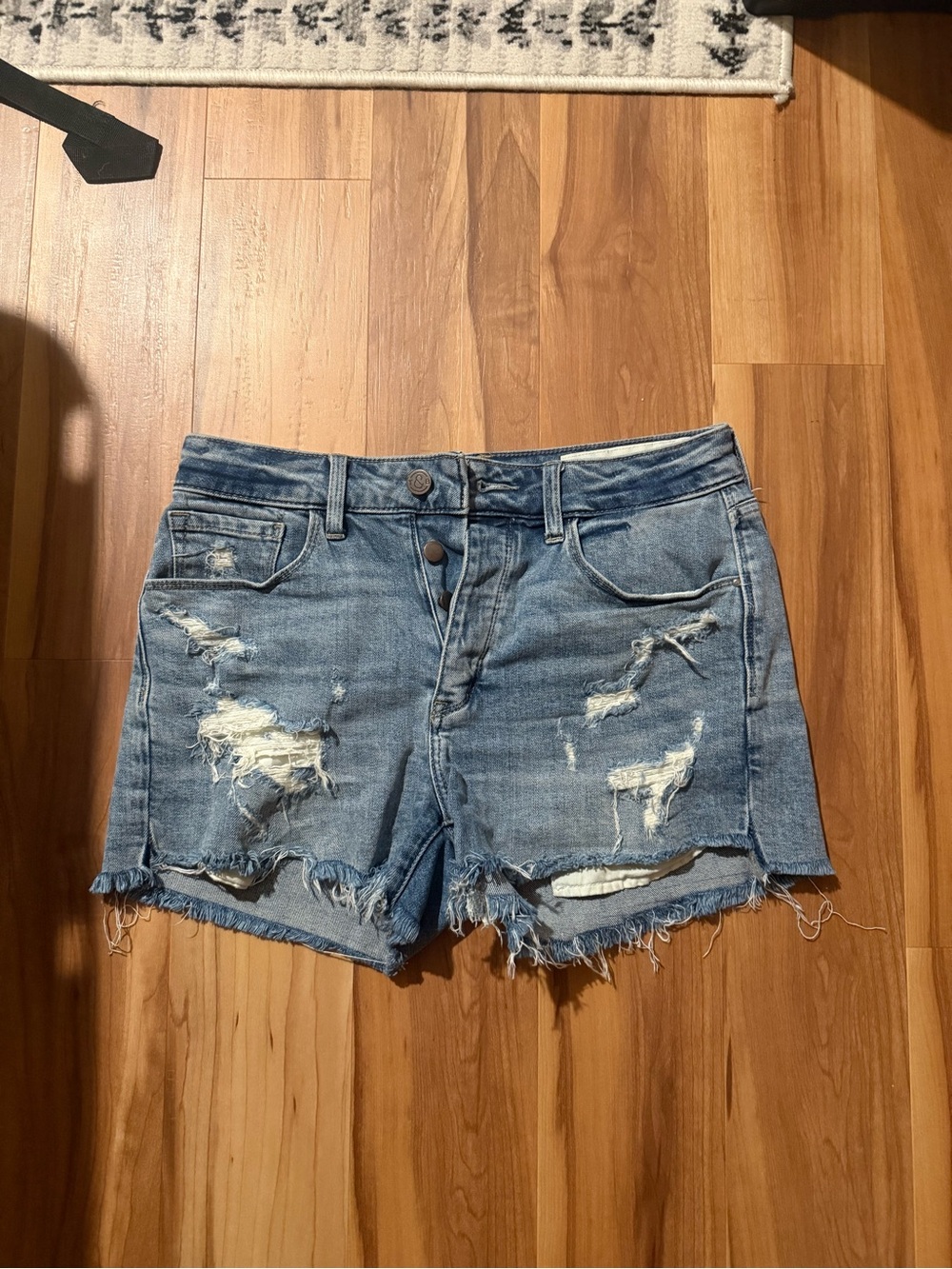 Distressed Blue Denim Women's Shorts
